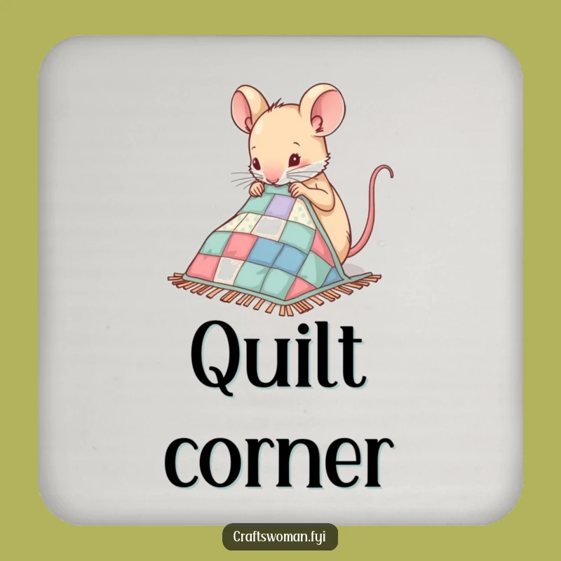 Funny Mouse Sewing Coaster - Protect Surfaces With Nimble Craft Charm