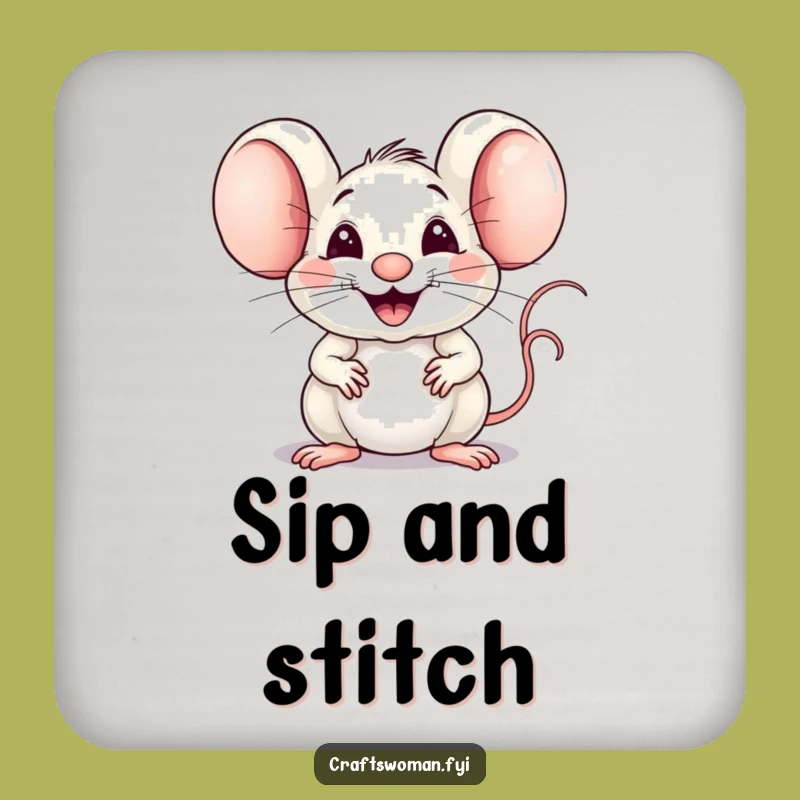 Funny Mouse Weaver Coasters: Protect Surfaces with Hilarious Crafting Charm, a Perfect Funny Gift!