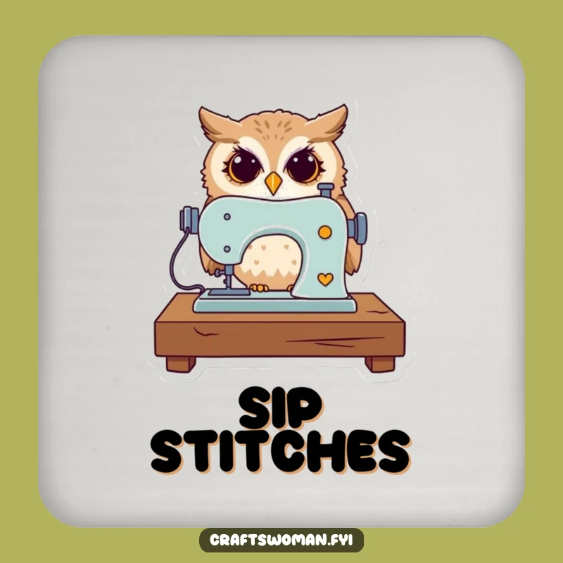 Funny Owl Coaster - Protect Surfaces with Wise Stitching Charm