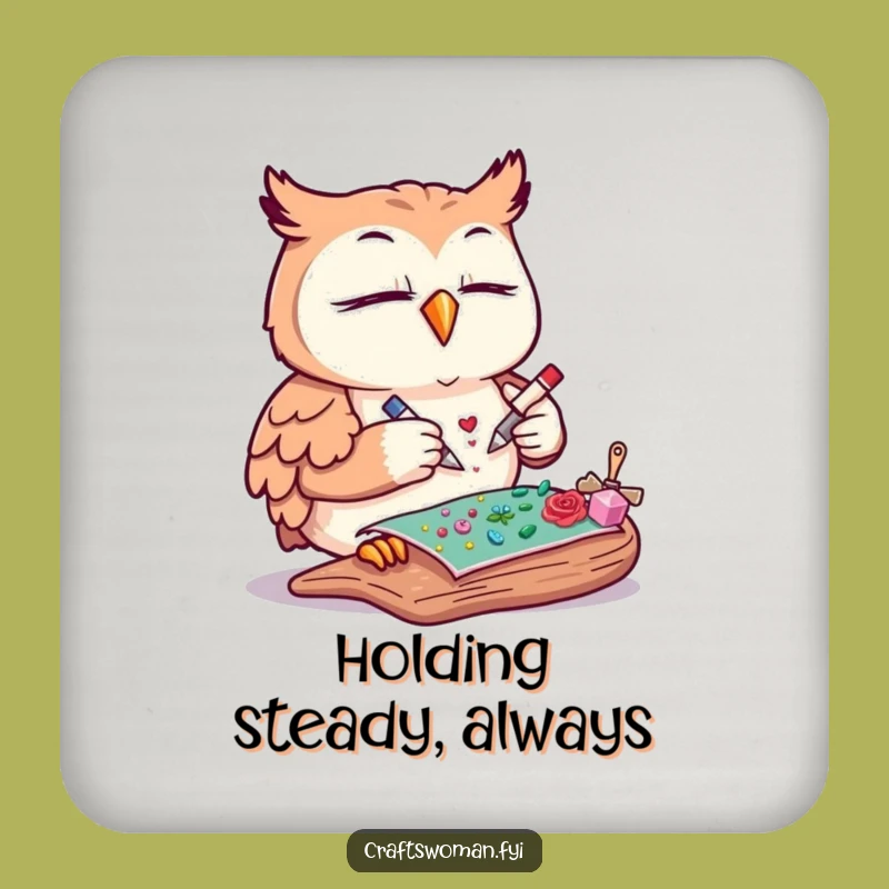 Funny Owl Craft Project Coaster - Protect Surfaces with Wisdom