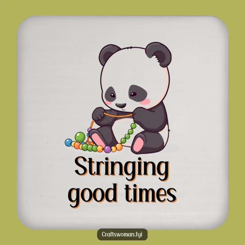 Funny Panda Bead Arranger Coaster: Focused Art - Protects Surfaces With Style