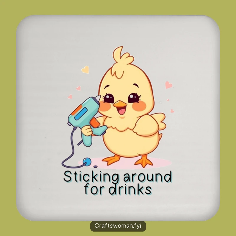 Funny Crafting Chick Coaster: Protect Surfaces with This Hilarious DIY Design