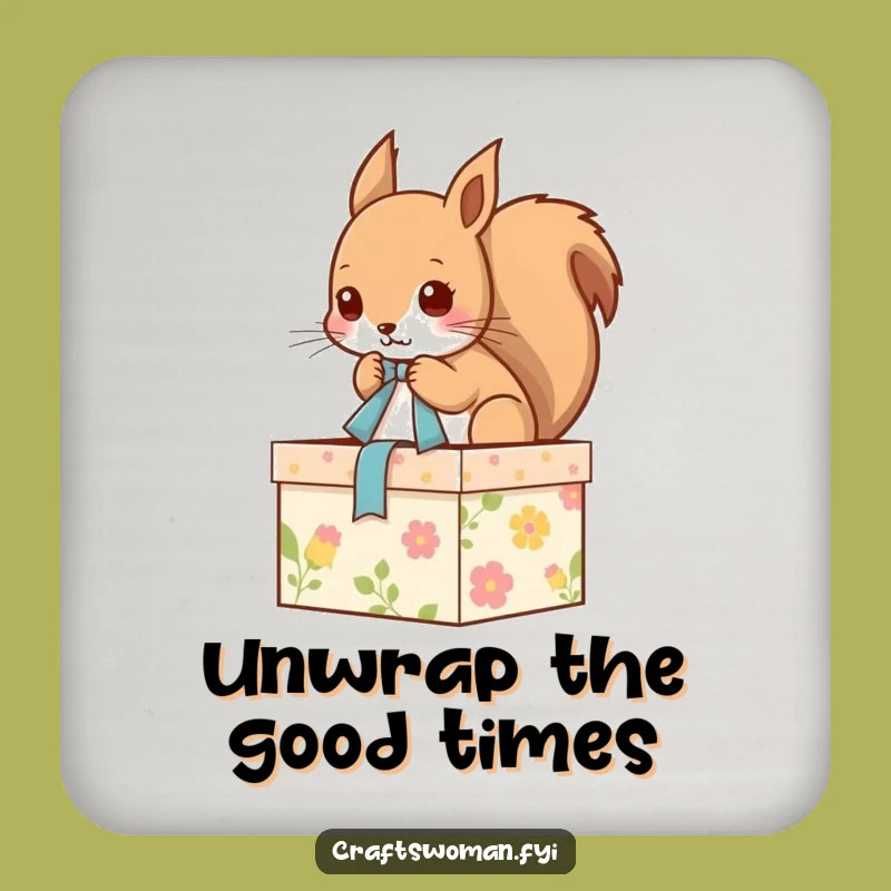 Funny Squirrel Coaster: Protect Surfaces with a Cute Squirrel, Fun Funny Gift