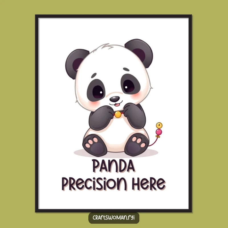 Funny Panda Beads Poster - Whimsical Art Gift for Jewelry Crafters