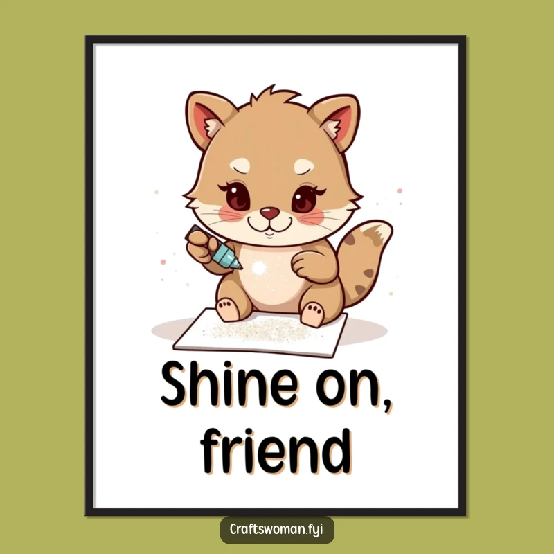 Funny Glitter Card Poster: Hilarious Wall Art for Crafty Spaces