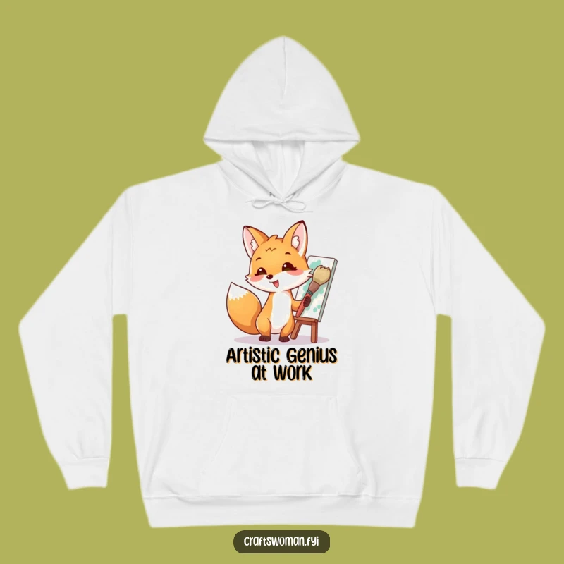 Cozy Funny Fox Painting Hoodie: A Warm and Humorous Masterpiece for Art Lovers