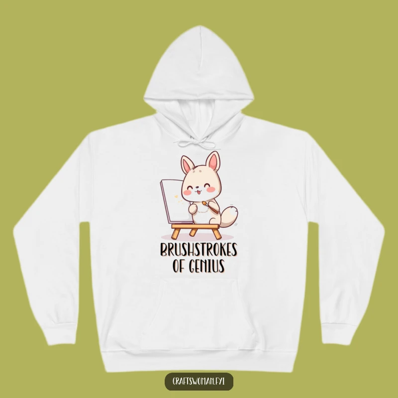 Cozy Funny Animal Artist Painting Hoodie - Warm Creative Vibes, Great Gift