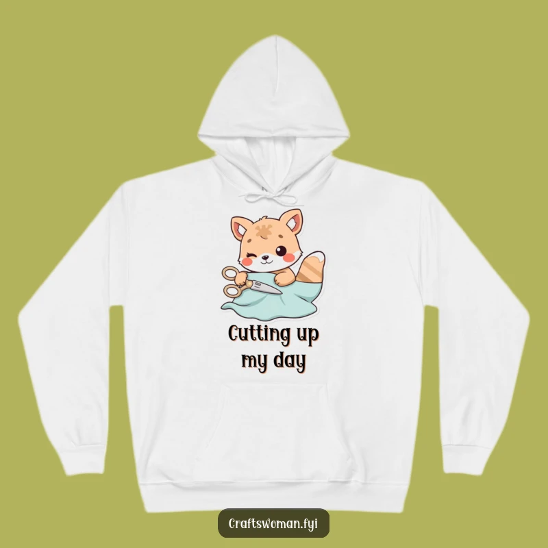 Funny Cozy Hoodie: Playful Animal Cutting Material, Warm Sewing Gift