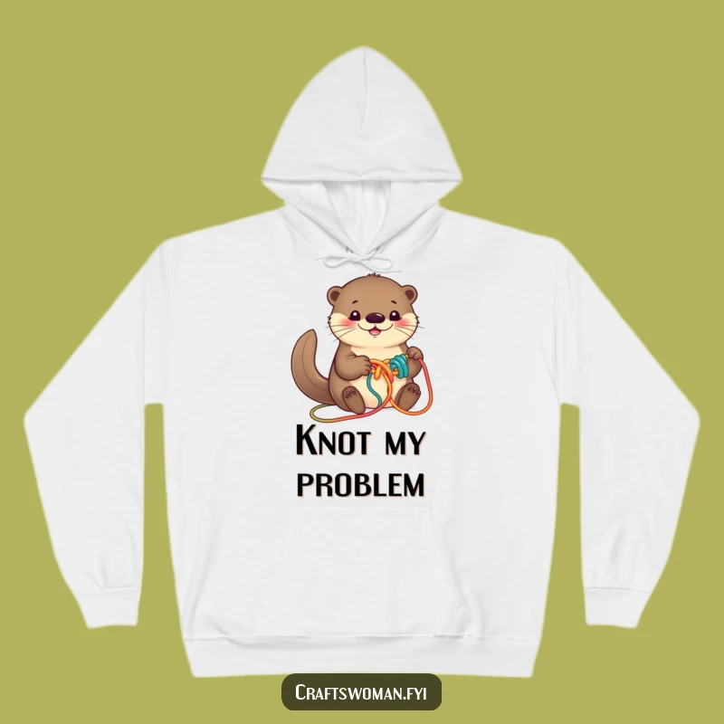 Cozy Funny Otter Hoodie - Warm Yarn Knotting Sweatshirt for Crafty Otter Lovers