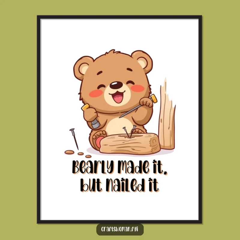 Funny Free Printable Bear Cub Wall Art - Adorable Downloadable Art for Kids Rooms