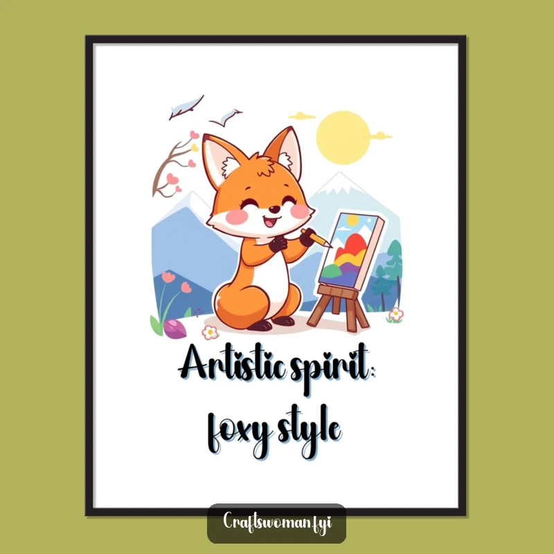 Funny Free Printable Fox Wall Art: Artistic Fox Painting, DIY Downloadable Art!