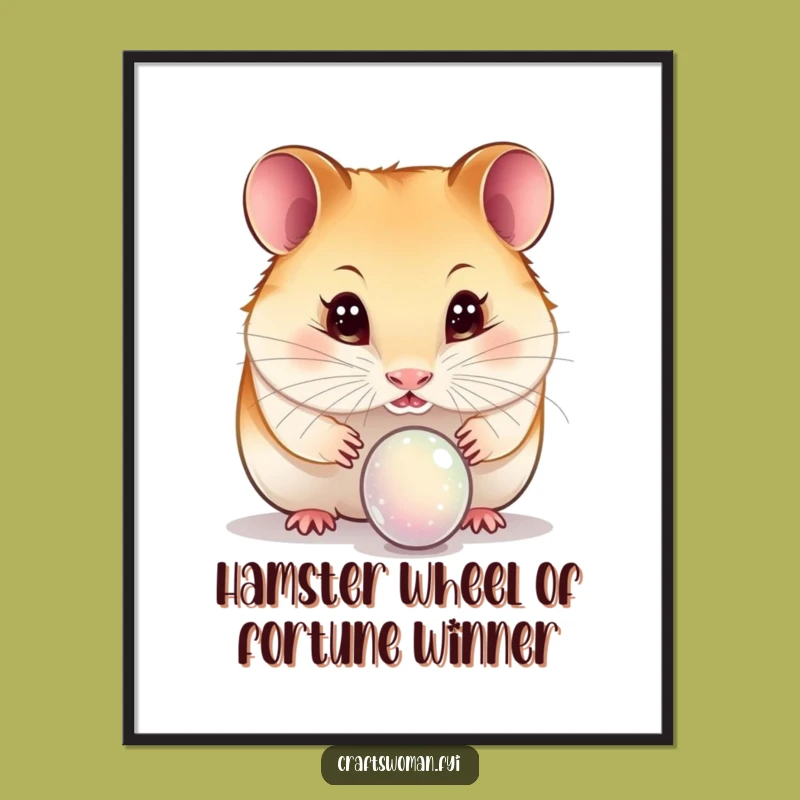 Funny Free Printable Wall Art: Curious Hamster & Bead - Cute Downloadable Art!