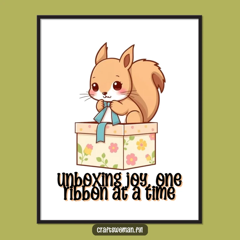 Funny Free Printable Wall Art: Squirrel's Gift Wrapping Antics, DIY Decor