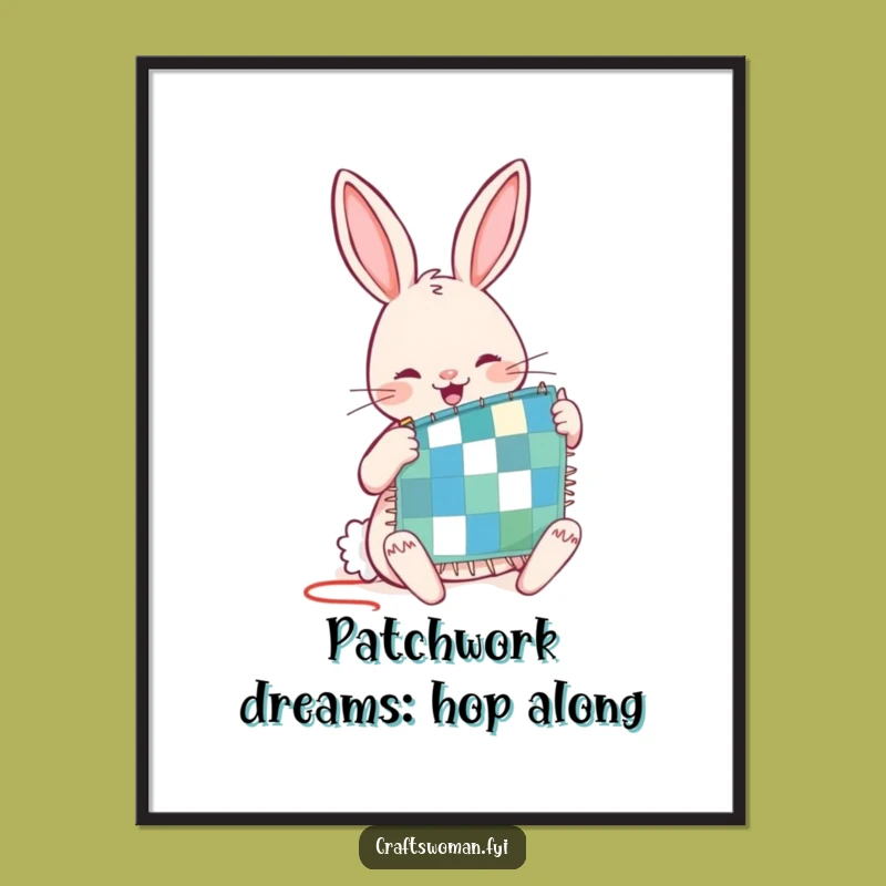 Funny Free Printable Rabbit Wall Art: Quilting Rabbit, DIY Downloadable Art!