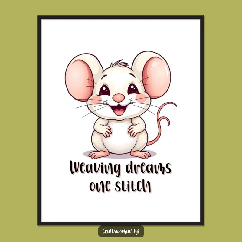 Free Printable Funny Wall Art: Joyful Mouse DIY Decor with a Proud Smile