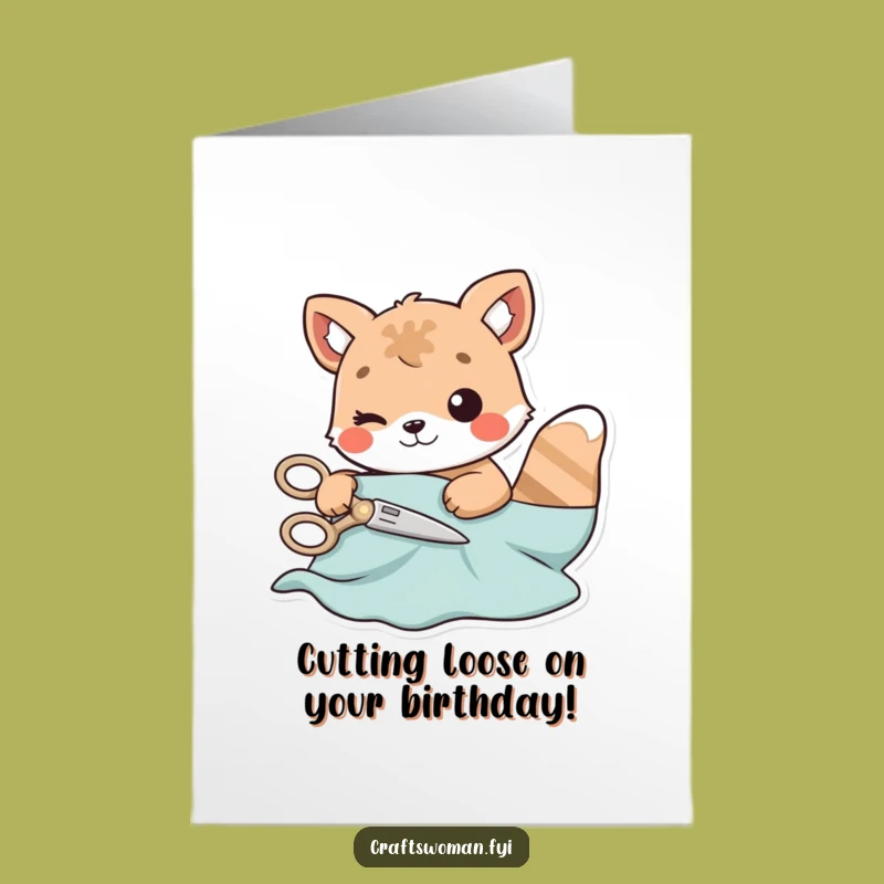 Free Printable Funny Birthday Card: Playful Animal Crafts with Scissors - Downloadable DIY Gift!