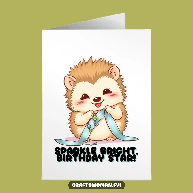 Free Printable Hedgehog Beads Card - Funny Birthday Downloadable Gift for Crafters
