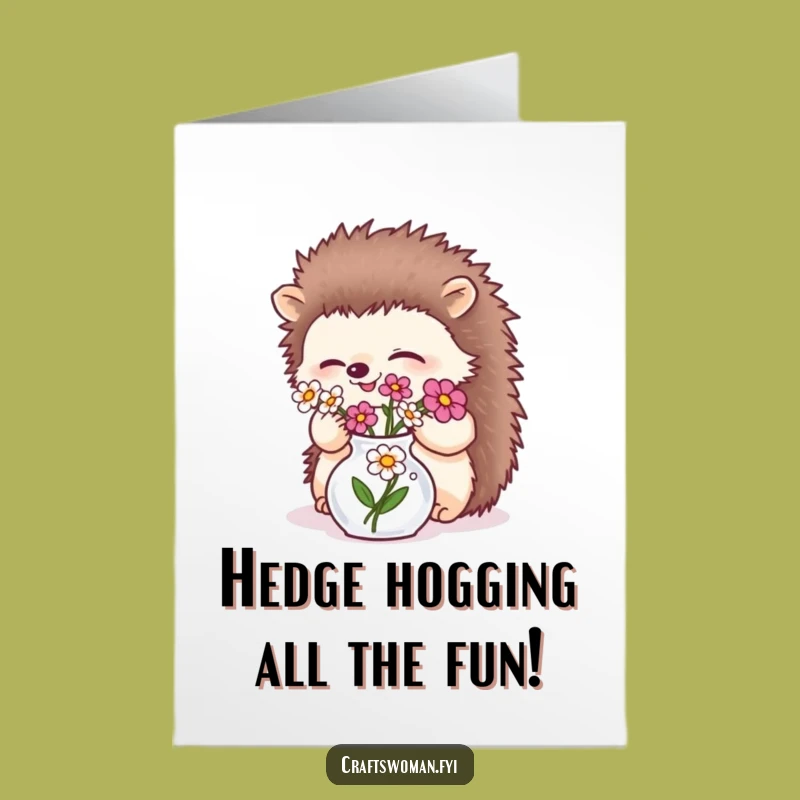 Free Printable Hedgehog Flowers Birthday Card: Sweet DIY Downloadable Gift for Gardeners