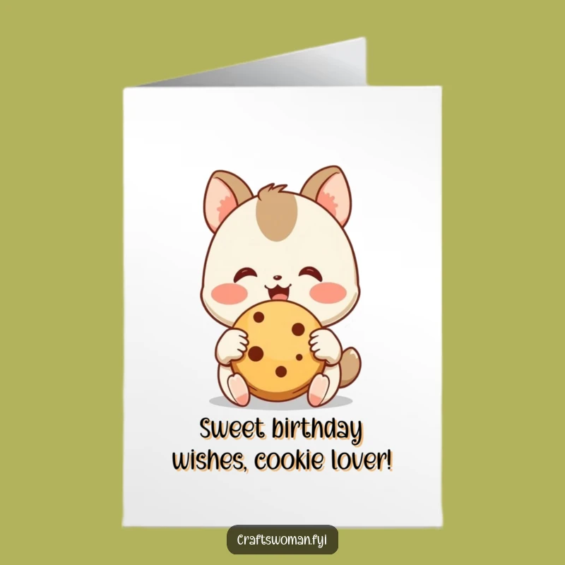 Free Printable Funny Birthday Card: Cookie Loving Animal - Deliciously Humorous DIY