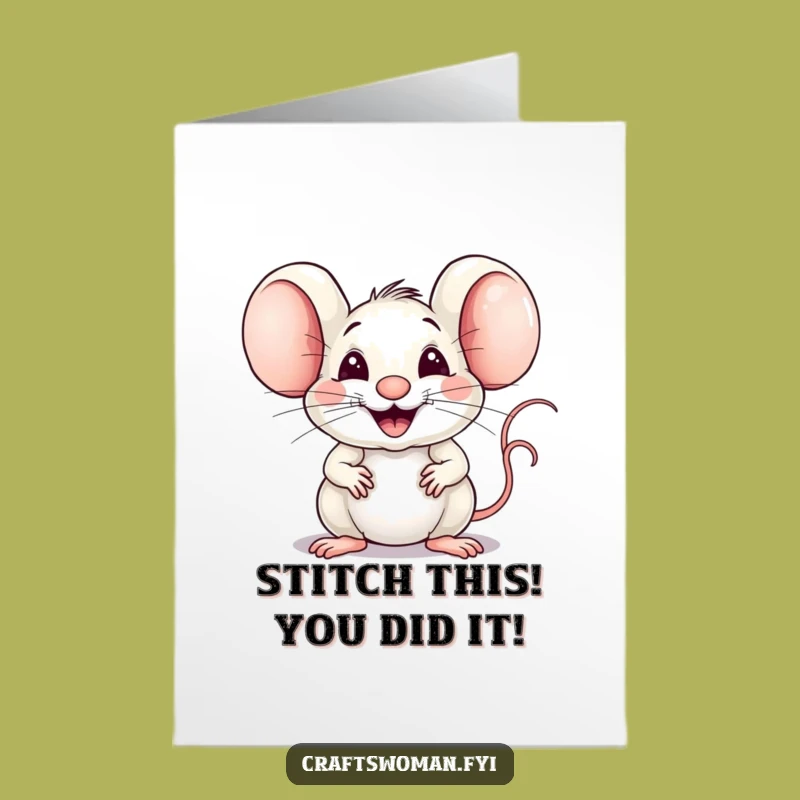 Free Printable Congrats Card: Joyful Mouse DIY Weaving for Your Big Win