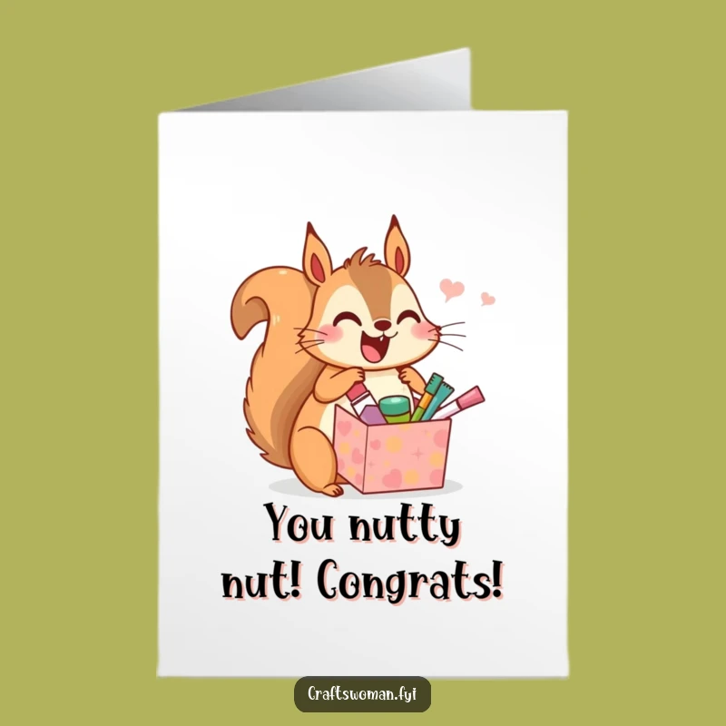 Free Printable Congrats Card: Squirrels Crafty Success, Funny Downloadable Gift!