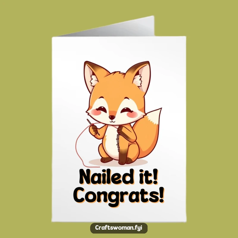 Free Printable Fox Sewing Congrats Card: Hilarious DIY Downloadable Gift for Achievers