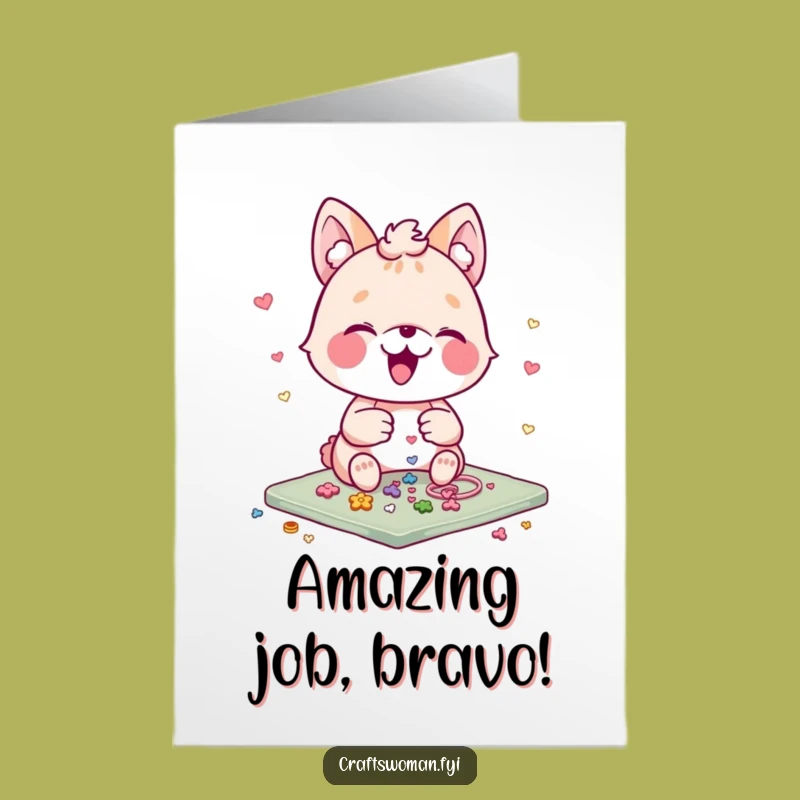 Free Printable Funny Congrats Card: Animal Crafting Joy - Instant Download Celebration