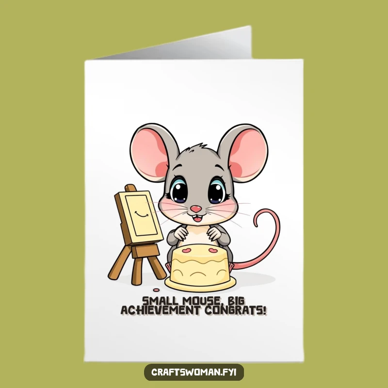 Free Printable Mouse Congratulations Card: Amazed DIY Gift for Big Wins