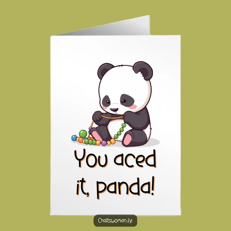 Free Printable Panda Congratulations Card: Funny Bead Panda Downloadable for Achievements