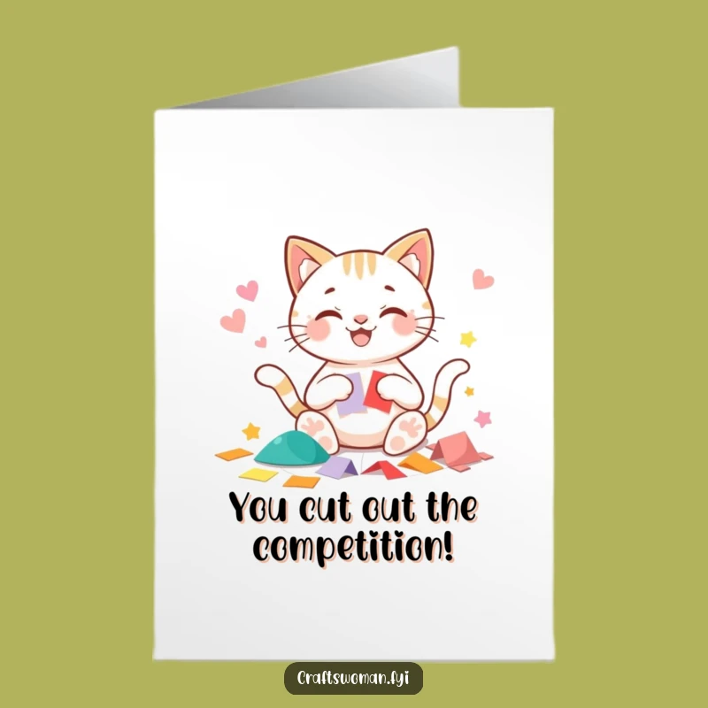 Funny Free Printable Congrats Card: Cat's Precision Paper Art, Grats Download