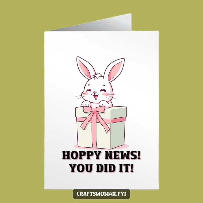 Free Printable Congrats Card: Bunny's Perfect Present, Print at Home Success
