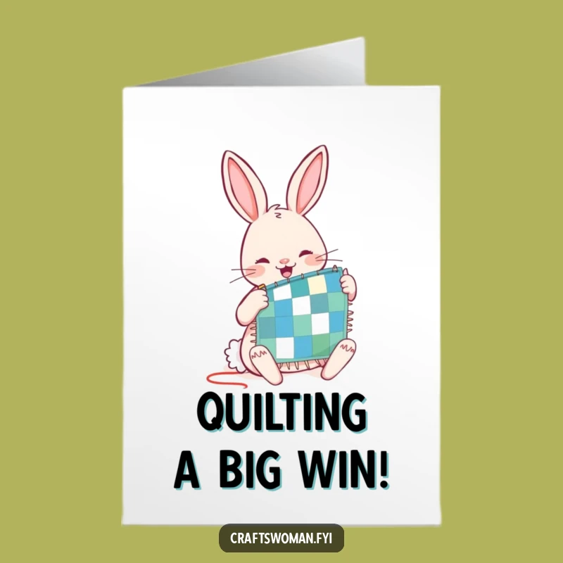 Free Printable Rabbit Congratulations Card: Quilting Rabbit, DIY Downloadable!