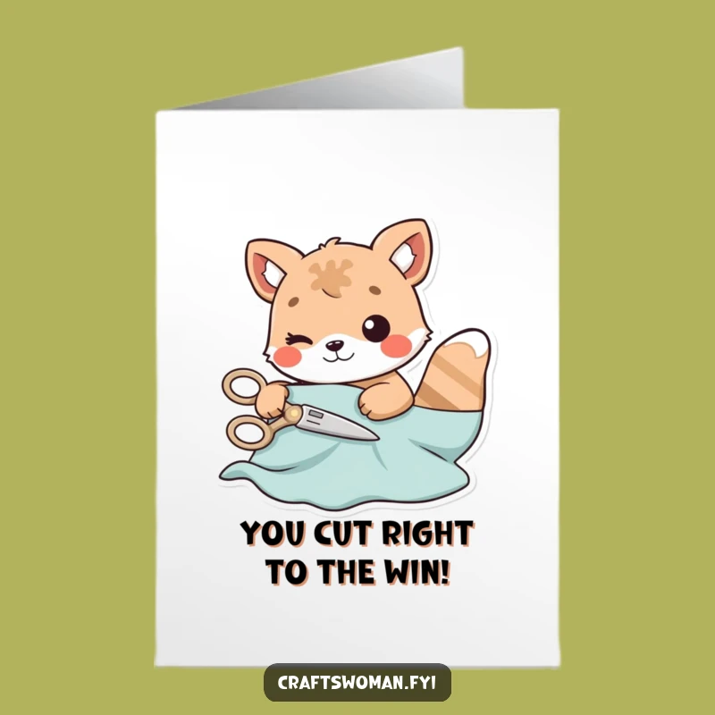 Free Printable Congrats Card: Animal Crafts Success with Scissors - Humorous Downloadable DIY Gift!