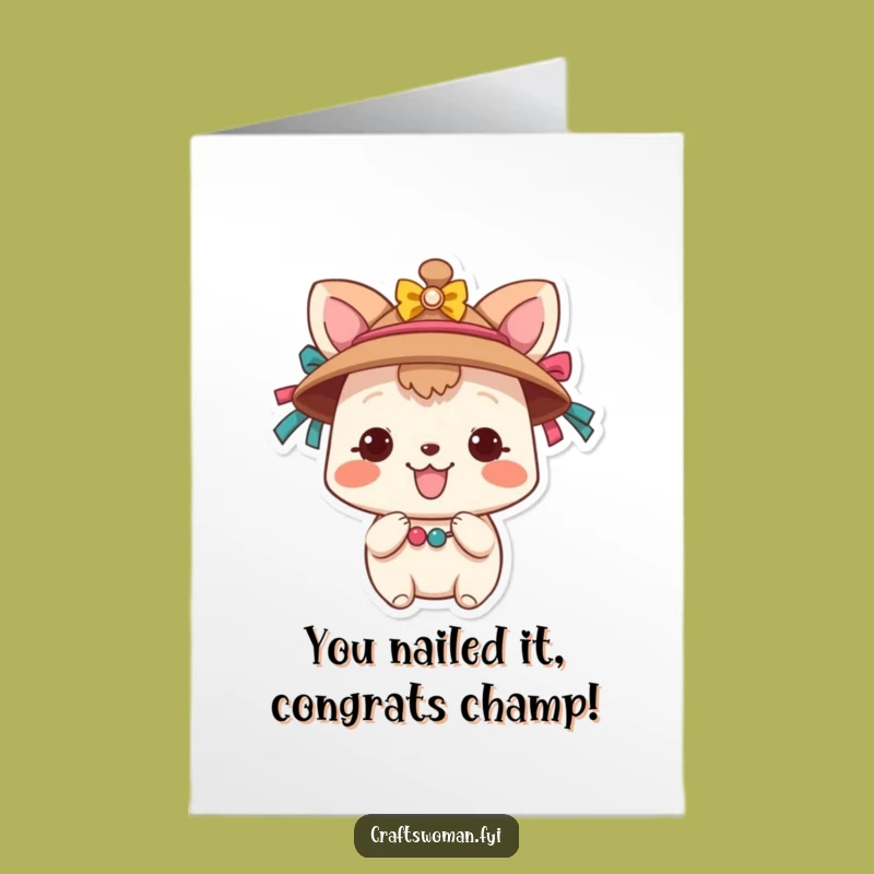 Free Printable Funny Congrats Card: Animal Hat Decorating - Instant Download Celebration