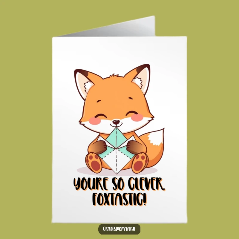 Free Printable Congrats Card: Fox Origami Master - Print at Home