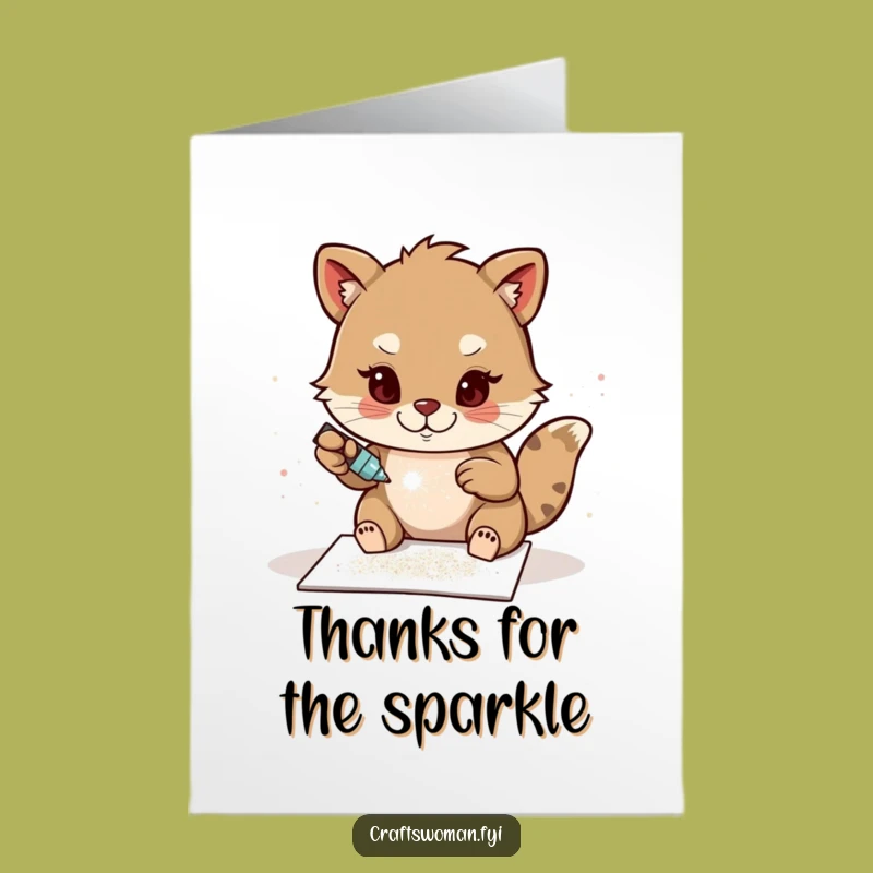 Free Printable Funny Thank You Card: Glittery Animal Gratitude - Heartfelt Humorous Gift