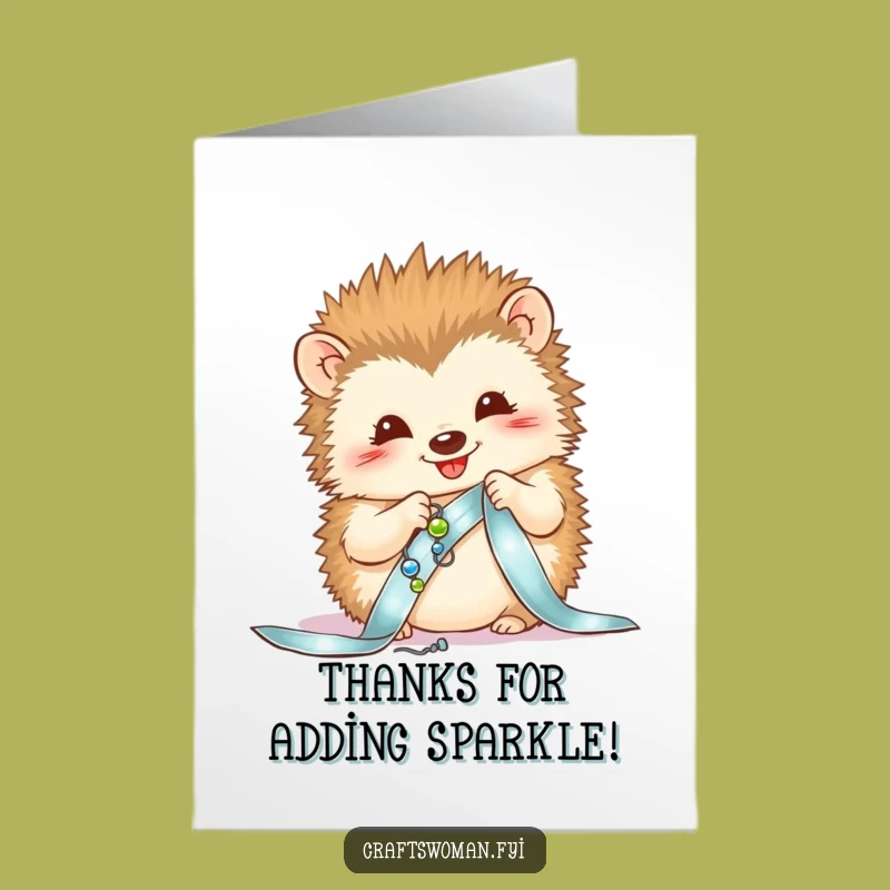 Free Printable Hedgehog Beads Card - Funny Thank You Downloadable Gift for Niceness