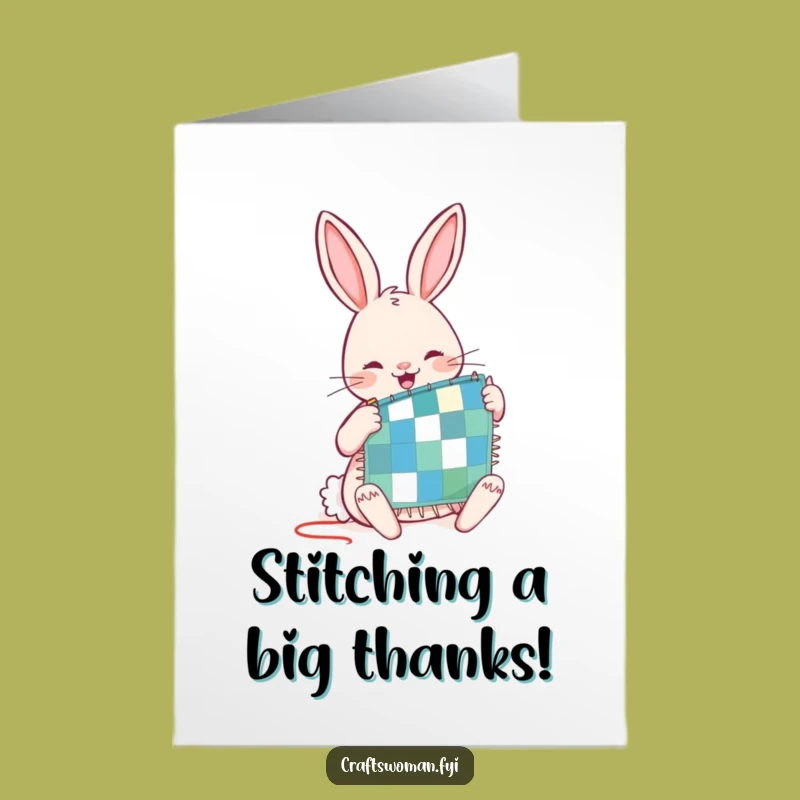 Free Printable Rabbit Thank You Card: Quilting Rabbit, DIY Downloadable!