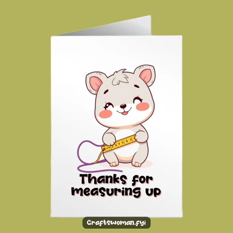 Free Printable Thank You Card: Crafty Animal Measures Thanks - Humorous Downloadable DIY Gift!