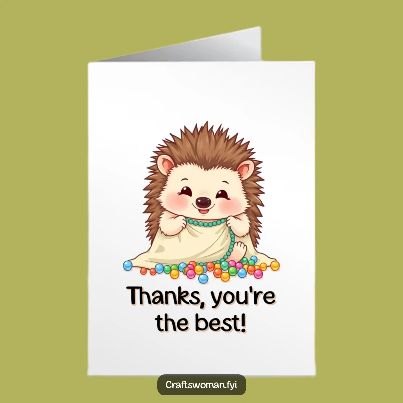 Free Printable Thank You Card: Hedgehog's Thankful Beads - DIY Gift!
