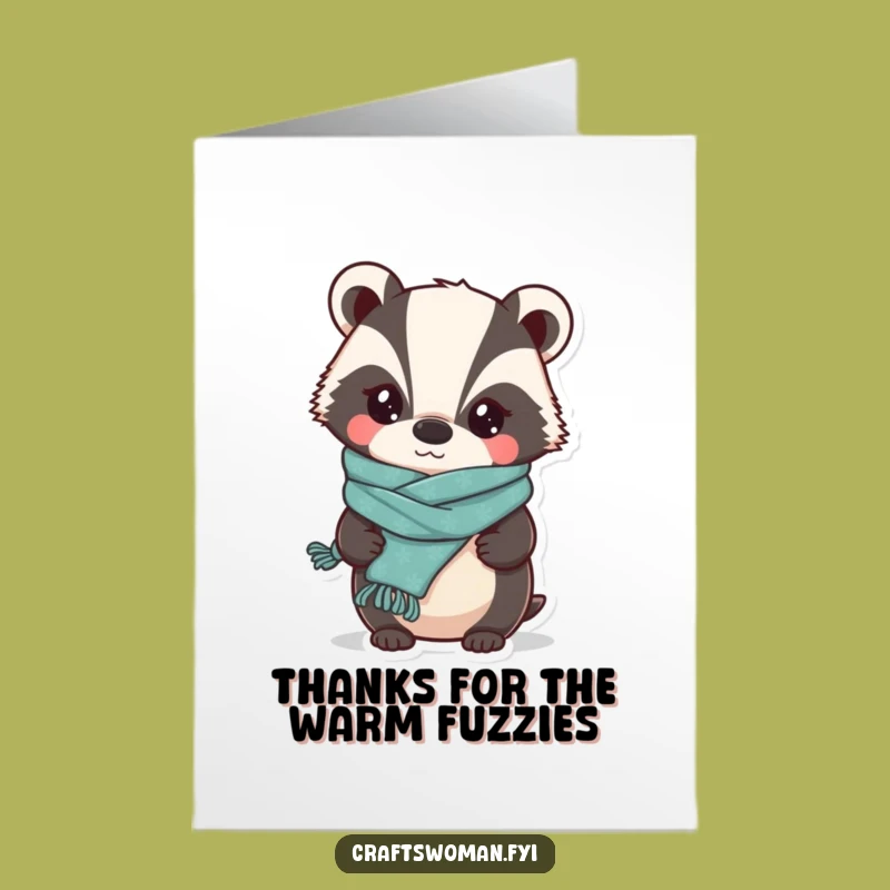 Free Printable Thank You Card: Whimsical Badger DIY Gratitude with Style