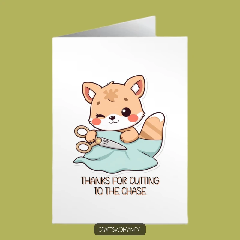Free Printable Thank You Card: Crafty Animal Cuts Thanks - Humorous Downloadable DIY Gift!