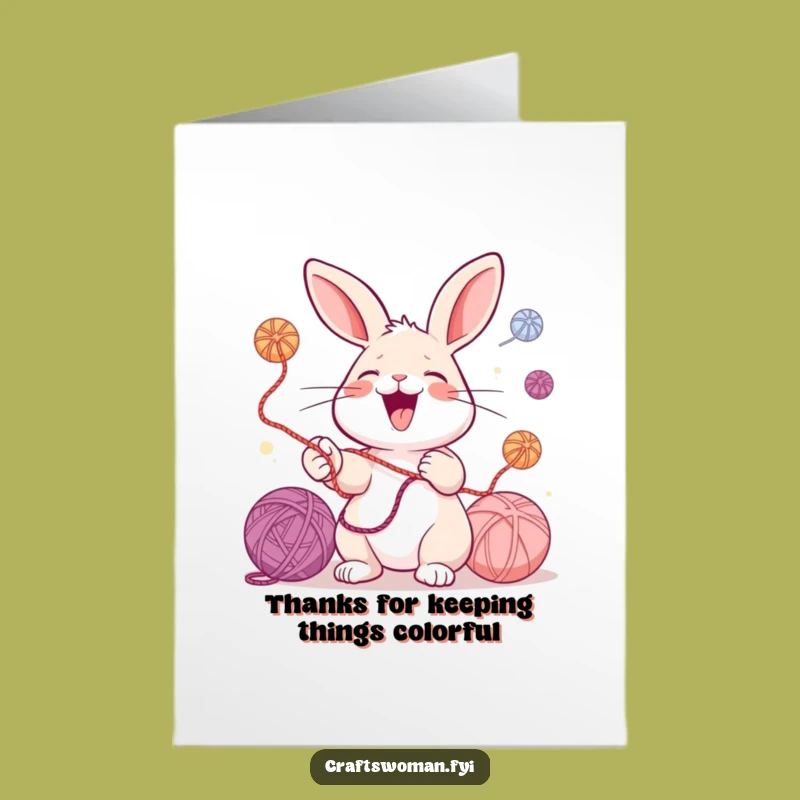 Free Printable Thank You Rabbit Card - Juggling Thanks, Downloadable DIY Gift