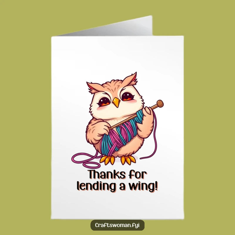 Free Printable Thank You Card: Adorable Owl Sewing Gratitude - Print Now