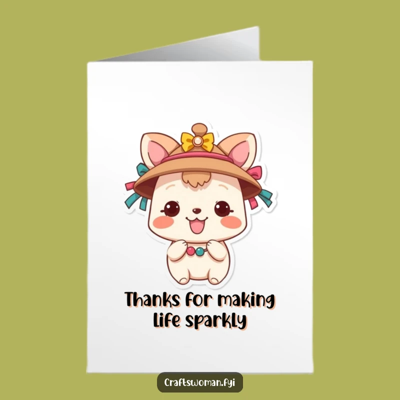 Free Printable Funny Thank You Card: Adorable Animal Hat Decorating - Heartfelt Humorous Gift