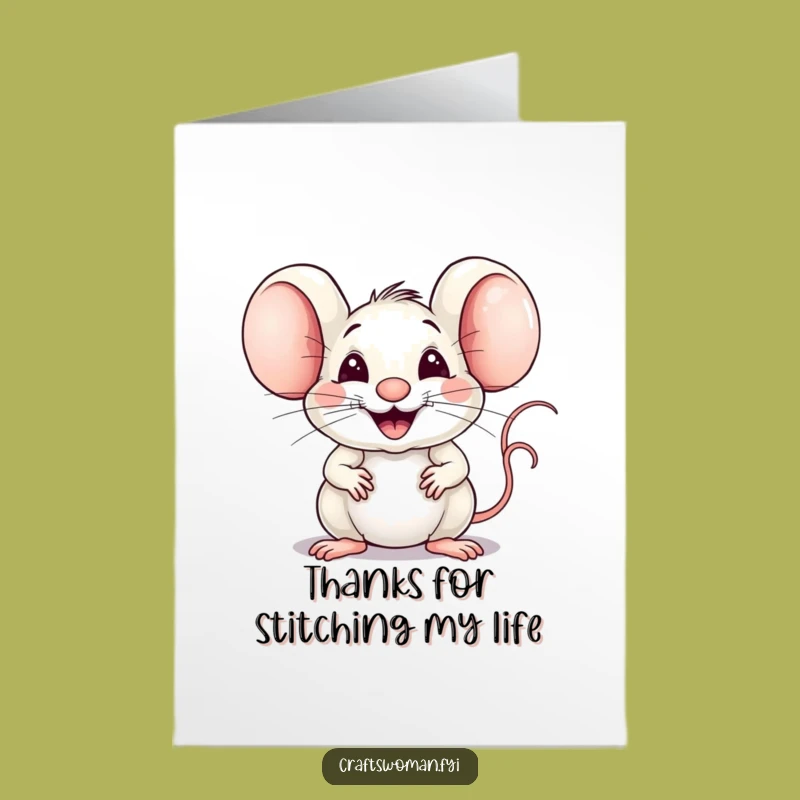 Free Printable Thank You Card: Joyful Mouse DIY Gratitude for Every Thread