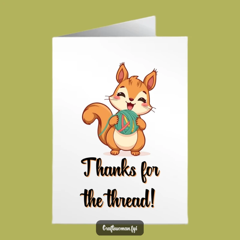 Free Printable Squirrel Thank You Card: Yarn Stitch Funny Downloadable Gift Thanks