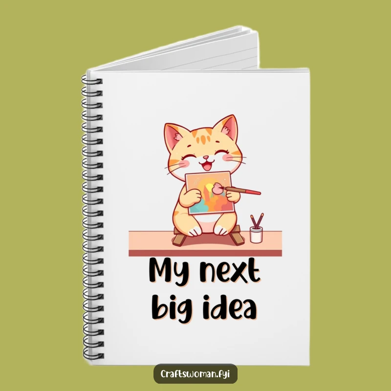 Funny Cat Artist Notebook: Journal Your Ideas with a Happy Painter Cat, Great Funny Gift!