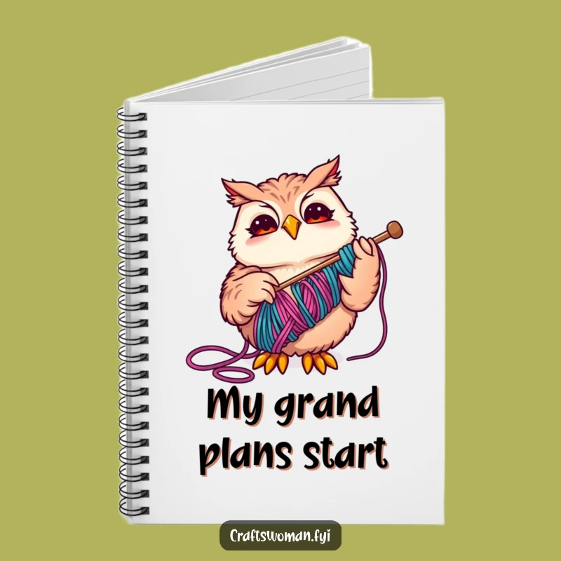 Funny Owl Yarn Notebook - Joyful Journal for Crafters' Ideas