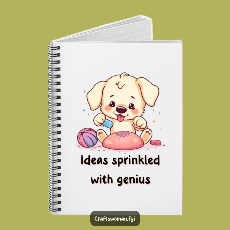 Funny Puppy Glitter Ideas Notebook - Sparkle Your Creative Plans